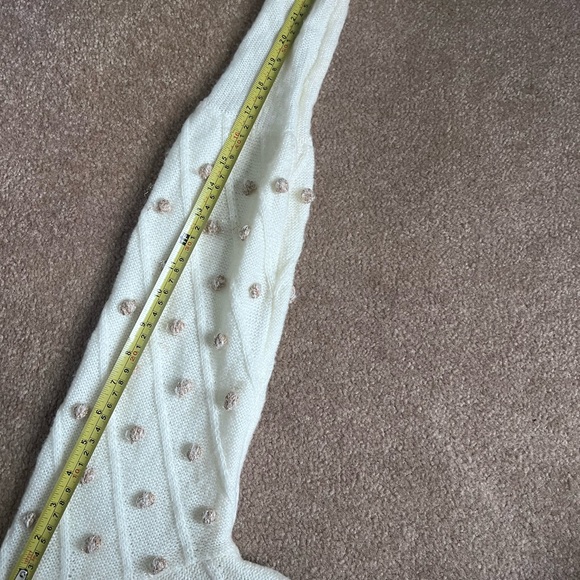 Urban Outfitters Cream Sweater with Gold Pom Poms Cropped - Picture 7 of 9